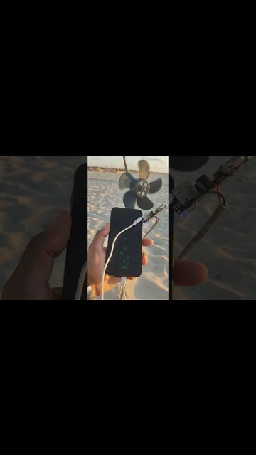 Watch This Mobile Phone Charged Directly ONLY From The Wind