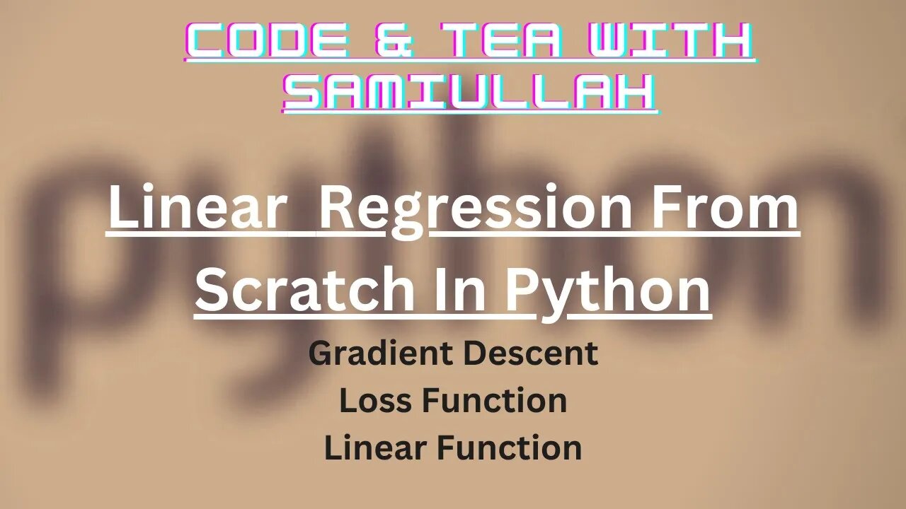 Linear Regression from Scracth in Python | Gradient Descent | Loss | Linear | Machine Learning