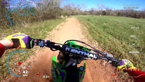 One hot turn track lap on a 2014 Kawasaki KX250f ! | GOPRO HERO 7 BLACK METRICS