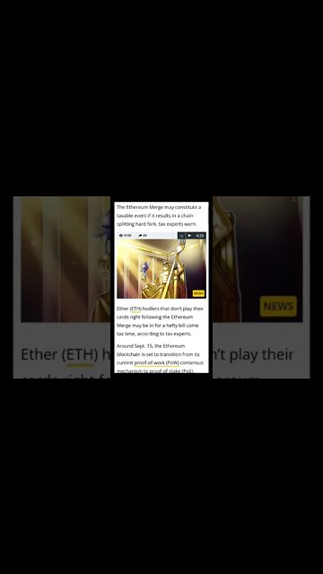 Ethereum Merge and the Hefty Tax Bill You Could Be In For #cryptomash #crypto #viral #trending