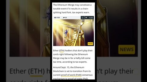 Ethereum Merge and the Hefty Tax Bill You Could Be In For #cryptomash #crypto #viral #trending