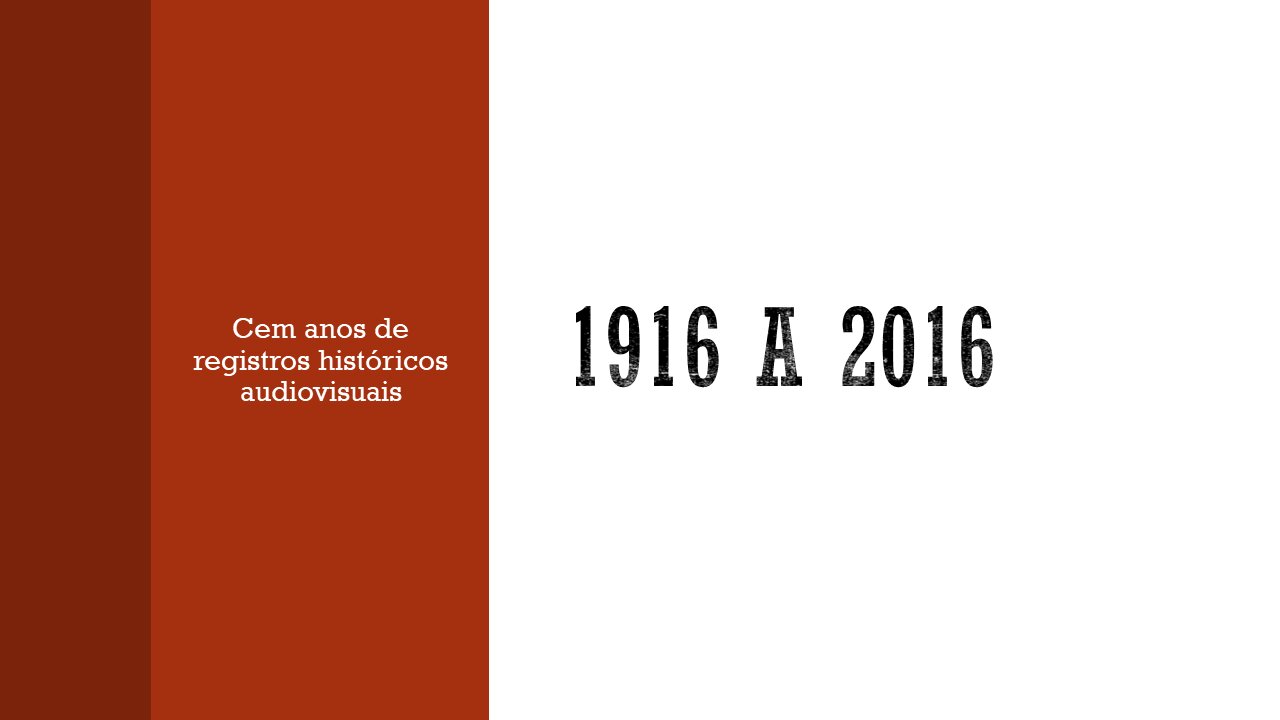 1916 - 2016: Cem anos de registros históricos audiovisuais