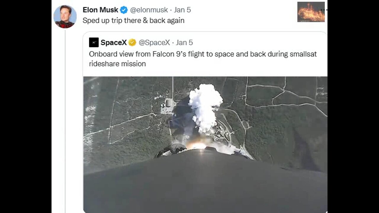 Elon Musk's Falcon 9's Trip to Space and back Sped Up