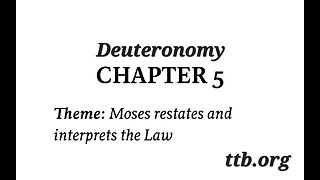 Deuteronomy Chapter 5 (Bible Study)