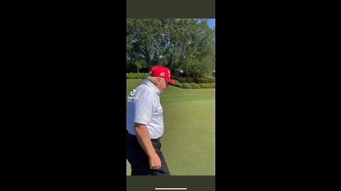 Trump drains a hole in 1!