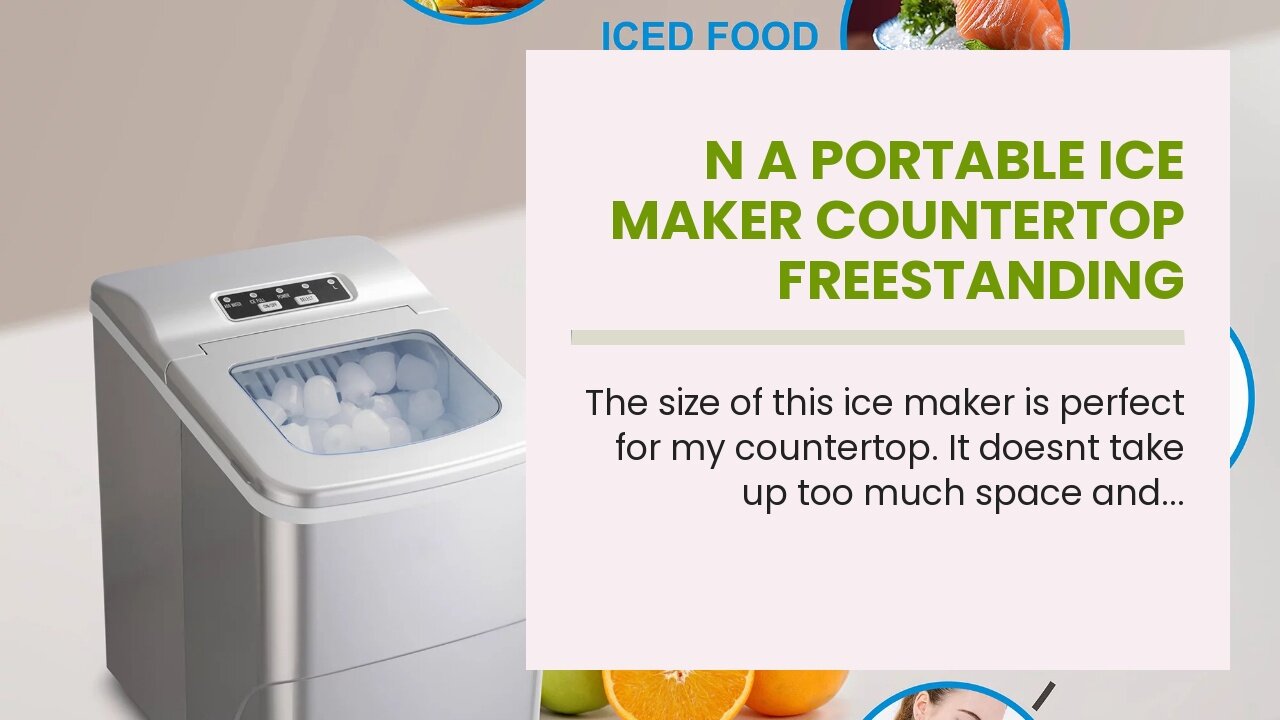 N A Portable Ice Maker Countertop Freestanding Automatic with 26lbs Daily Capacity, 9 Ice Cubes...