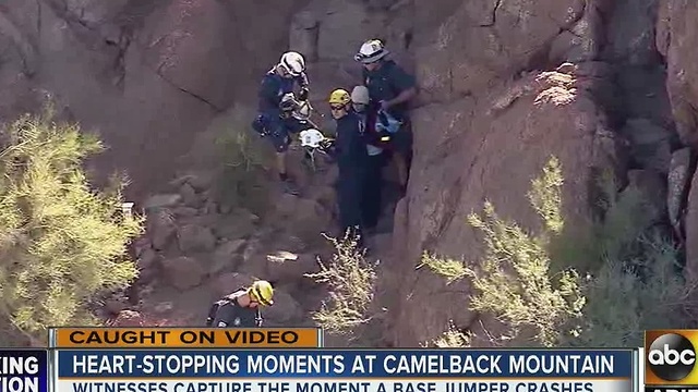 BASE jumper injured during landing at Echo Canyon