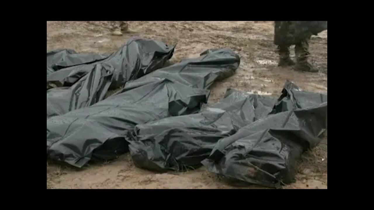 Ursula von Der Leyen, President of the European Commission, sees dead victims of Bucha in Ukraine