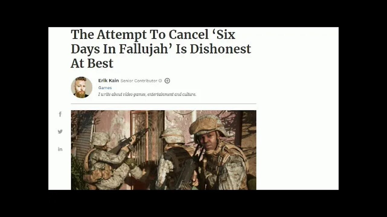 The Attempt To Cancel Six Days In Fallujah Is Dishonest At Best