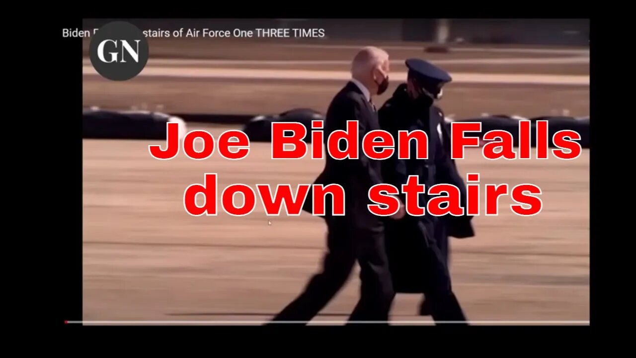 President Joe Biden falls on stairs