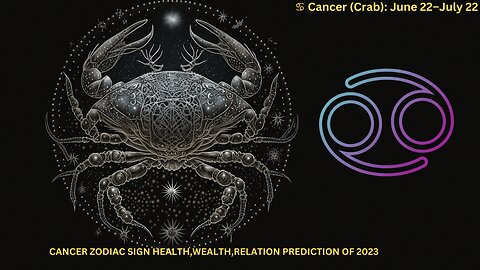CANCER ZODIAC SIGN HEALTH,WEALTH,RELATION PREDICTION OF 2023