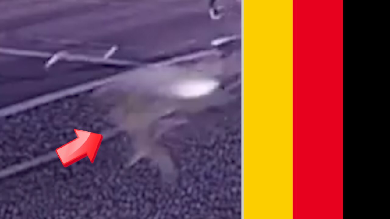 Alien running at second speed on surveillance camera in Berlin Germany circa July 2022