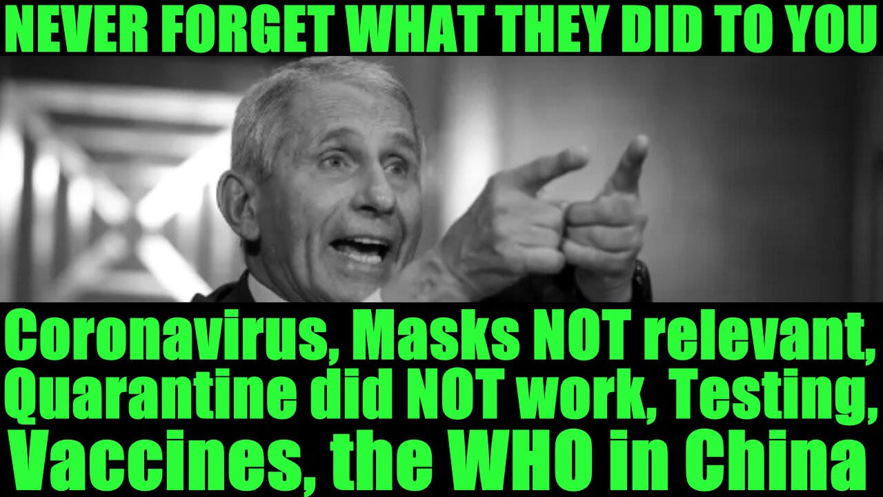 Fauci RECAP: Coronavirus, Masks NOT relevant, Quarantine did NOT work, Testing, Vaccines, the WHO in China -- February 18, 2020