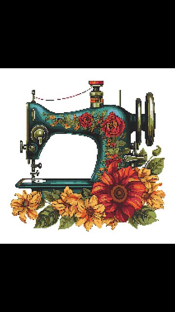 VINTAGE SEWING MACHINE Cross Stitch Pattern by Welovit | welovit.net | #welovit