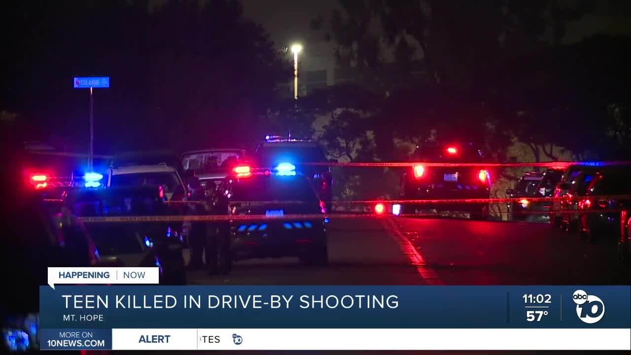 SDPD: Teen killed in drive-by shooting