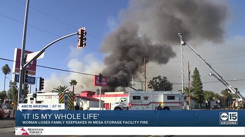 Woman loses family keepsakes in Mesa storage facility fire