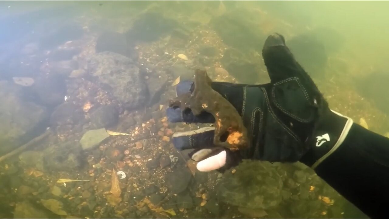 Remains of a very old gun found underwater Scuba diving!