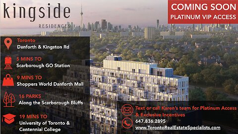 COMING SOON Kingside Residences at Scarborough Bluffs. Toronto top preconstruction condo agents