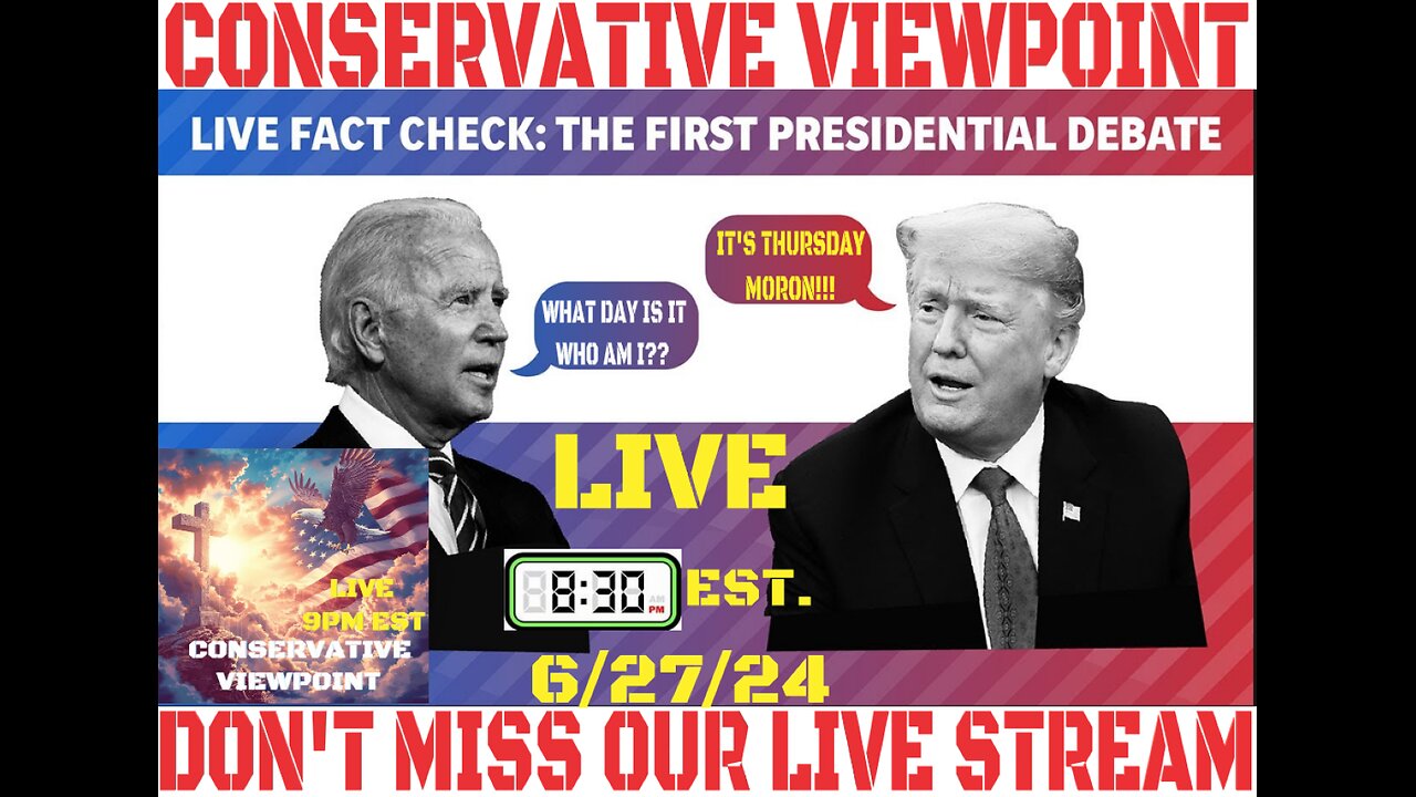 TONIGHT IS THE DEBATE OF THE YEAR!!! WE WILL COVER IT LIVE HERE ON THE CONSERVATIVE VIEWPOINT!!!