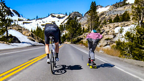 Longboarder VS Cyclist Raw Run