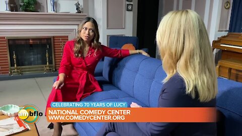 Emily Lampa is on the set of I Love Lucy