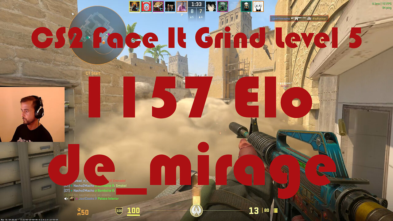 CS2 Face-It Grind - Face-It Level 5 - 1157 Elo - de_mirage