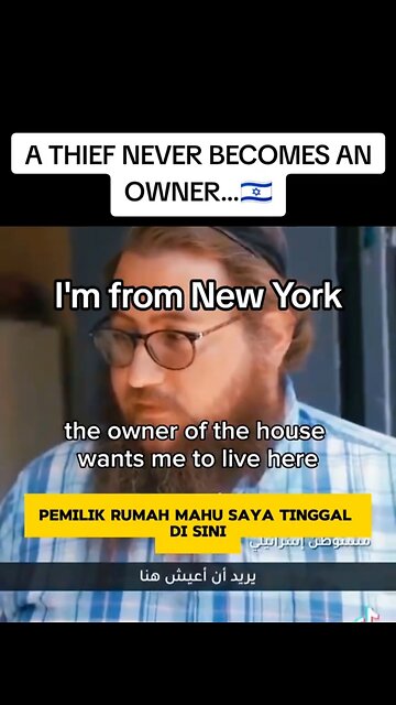 Kabbalist Talmudic Jew from Long Island, NY steals Palestinian home on private property.