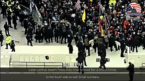 J6 1:18 PM Proud Boys Shot by Less Lethal Team Third Shots on the West Plaza.
