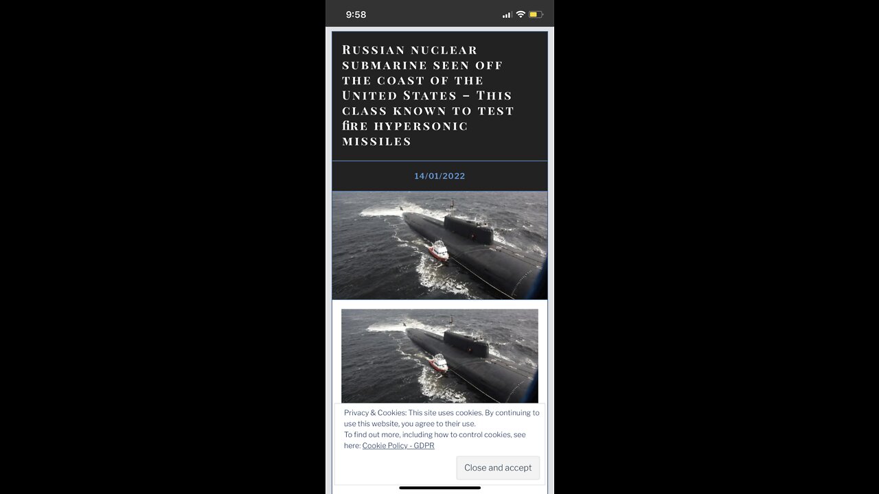 Red Alert: Russian Nuclear Sub Off U.S. East Coast Friday Jan 14 2022