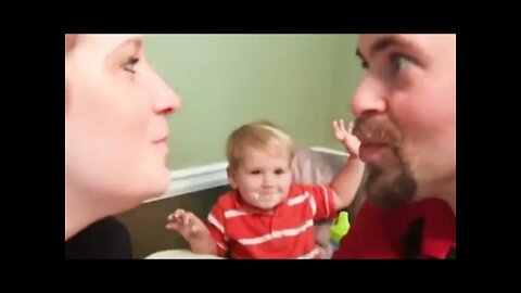 #Babies Reaction When #Daddy #Kiss #Mommy #baby #babyshark #babyboss #cute #babyfunnymoments