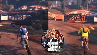 GTA 5 Split Screen - Multiplayer Free Roam Bike Ride [Gameplay #8]