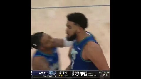 KAT dunks on Jaren Jackson Jr. 😤 #shorts