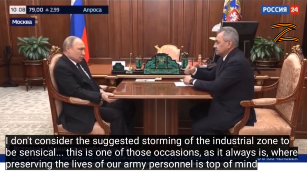 President Putin to General Shoigu: "Do not storm Azovstal (Mariupol)... Block them and wait"