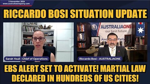Riccardo Bosi Update: "EBS Alert Set to Activate! Martial Law Declared in Hundreds of US Cities"