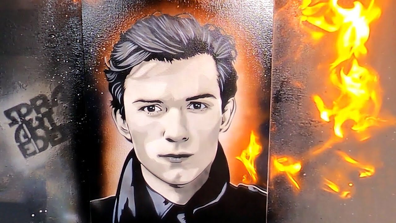 Tom Holland portrait by Spray Art 5