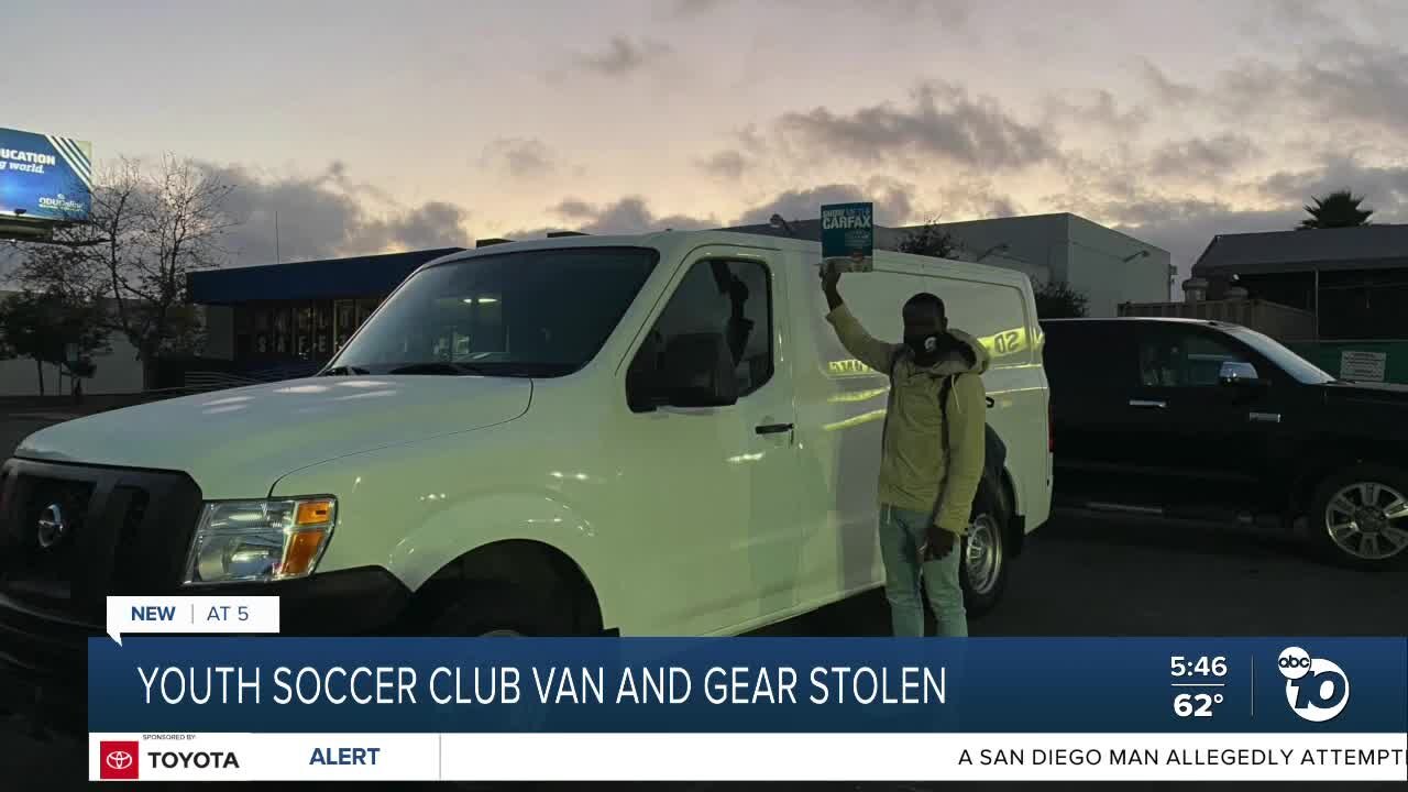 YOUTH SOCCER CLUB VAN AND GEAR STOLEN