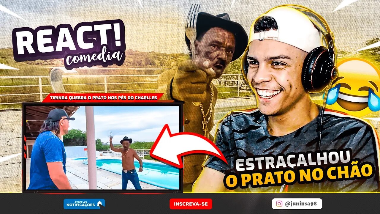 CHARLLES FAZ PERGUNTA DE FÃ E TIRINGA QUEBRA O PRATO NOS PÉS DELE 😂 [React - Comédia]