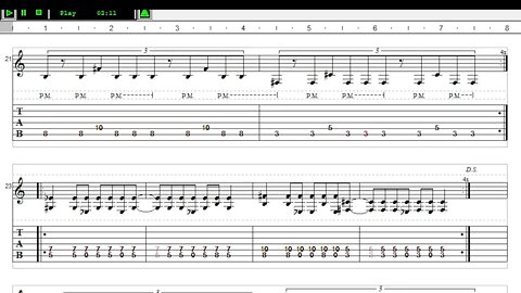 Obscure Abyss, Guitar tab