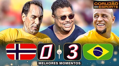 RONALDO SCORES A GOAL IN THE MIDDLE FIELD, WITH BEBETO, EDMUNDO + BRAZILIAN LEGENDS