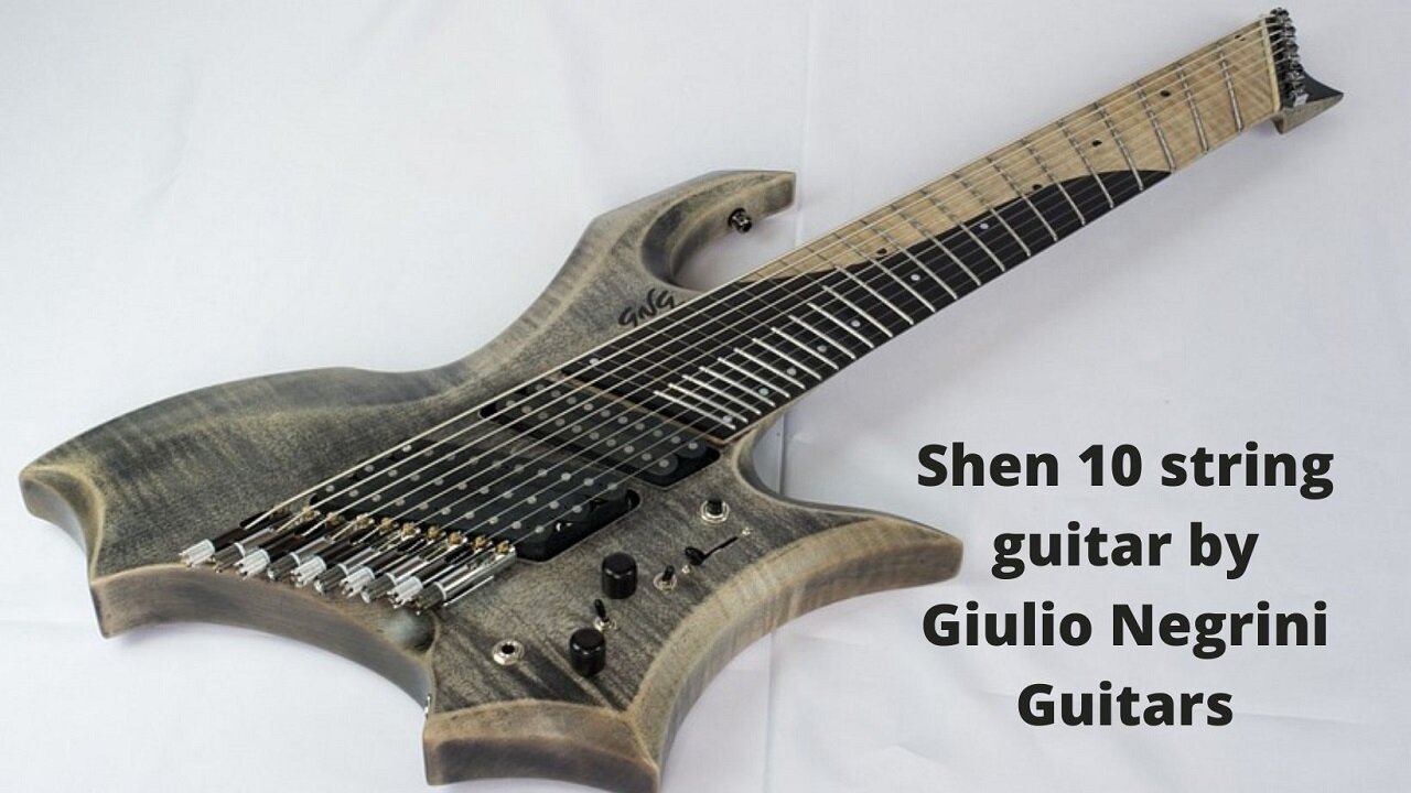 GNG Guitars - 10 strings fanned fretting, headless and partially fretless MKR10Shen