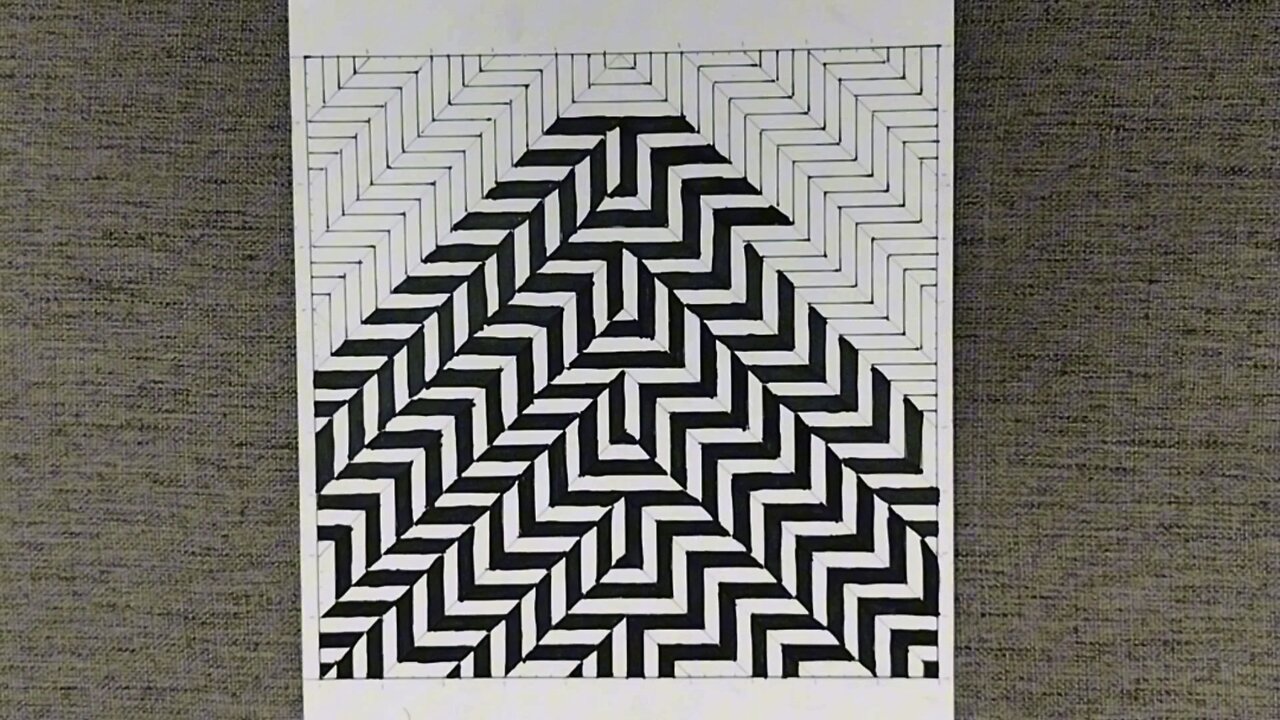 How to Draw Optical Illusion Art | Simple Geometric Design | Pattern No : 001 | Kumar Arts Studio