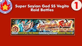 Super Sayian God SS Vegito Anniversary Raid Battles (Part 1) | Dragon Ball Legends