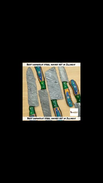 Damascus steel knives set in Indiana #shorts #knives #knife #indiana