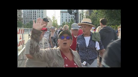 Large crowds line up ahead of Donald Trump campaign rally in Grand Rapids