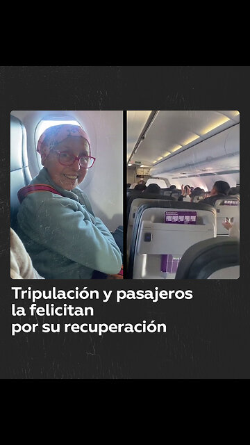 Comandante de avión felicita a una pasajera que superó un cáncer