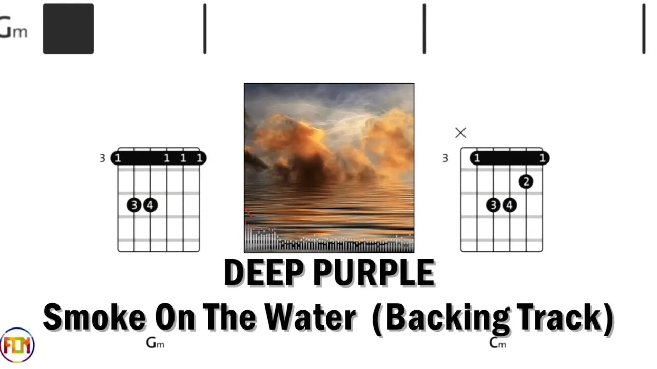 DEEP PURPLE Smoke On The Water - Backing Track FCN GUITAR CHORDS & LYRICS