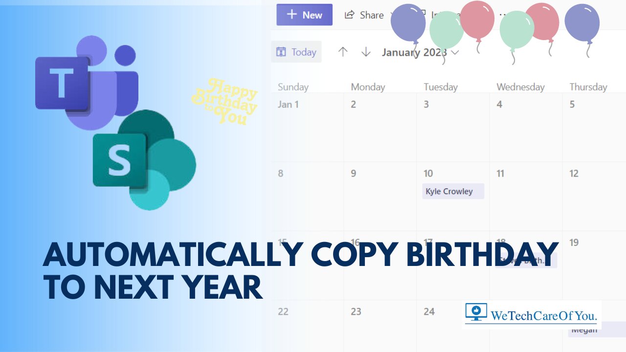 Microsoft Teams Birthday App 2/2 - addon to automatically copy birthdays to next year