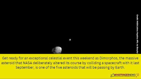 Get ready for an exceptional celestial event this weekend as Dimorphos, the massive asteroid