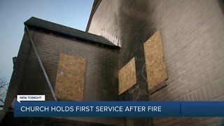 Tulsa church holds first service after damaging fire