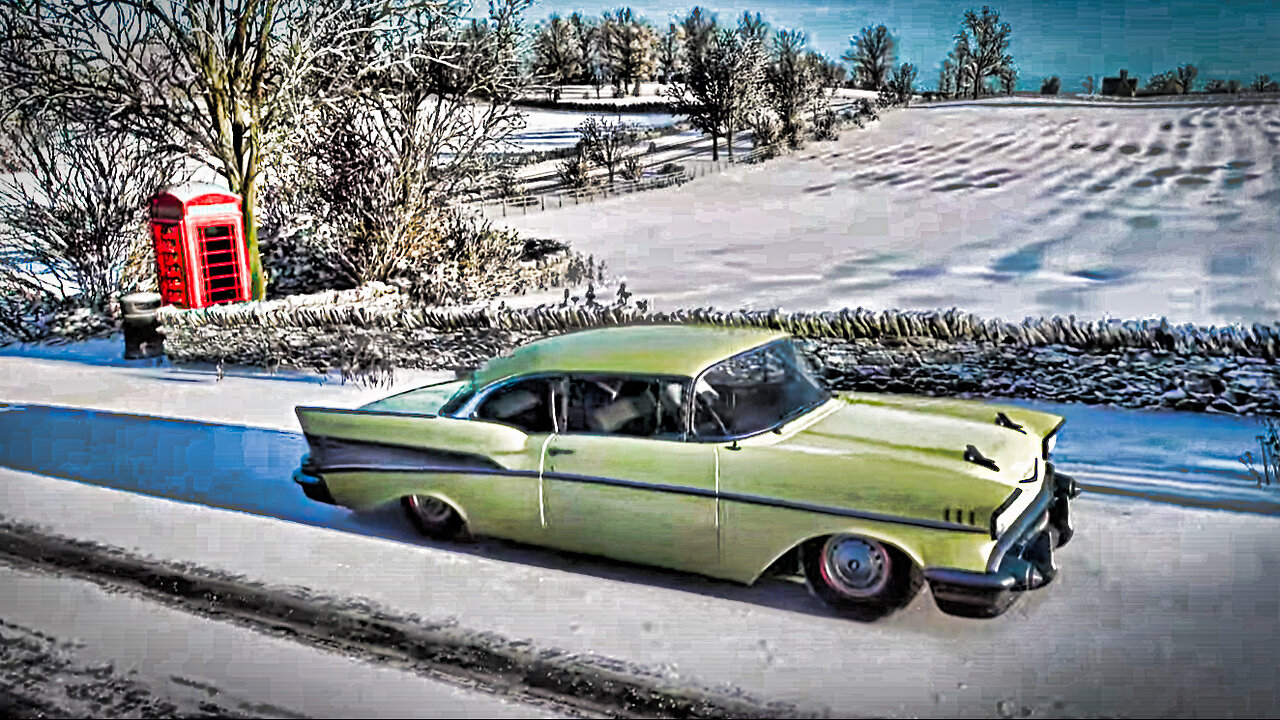 1957 Chevy Bel Air. On a winter day. Join me as I battle buffoons on the twisticals.